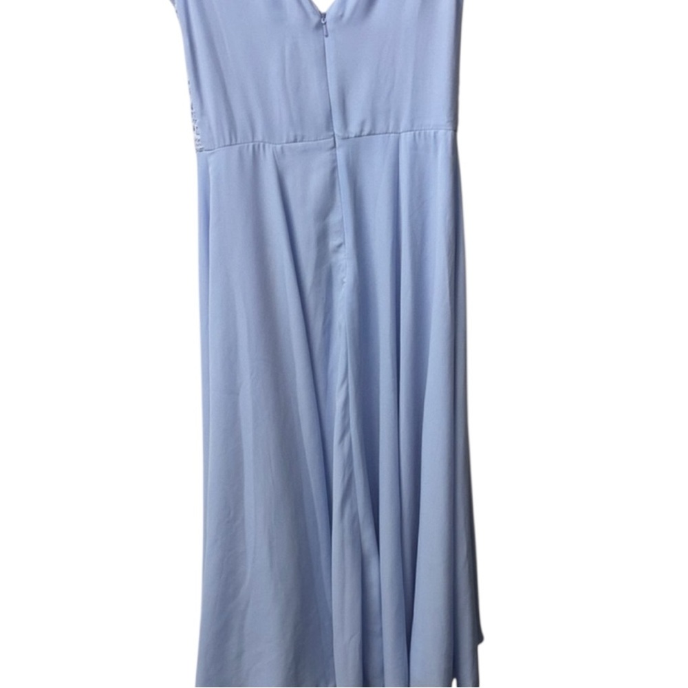 NWT ASOS Blue Ruched V-Neck Midi Dress for Prom - Picture 3 of 12